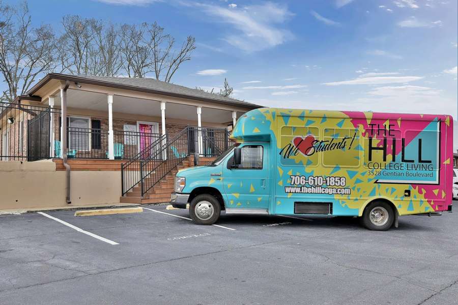 a truck parked in a parking lot