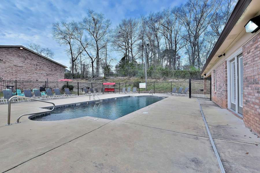 a pool and a fence